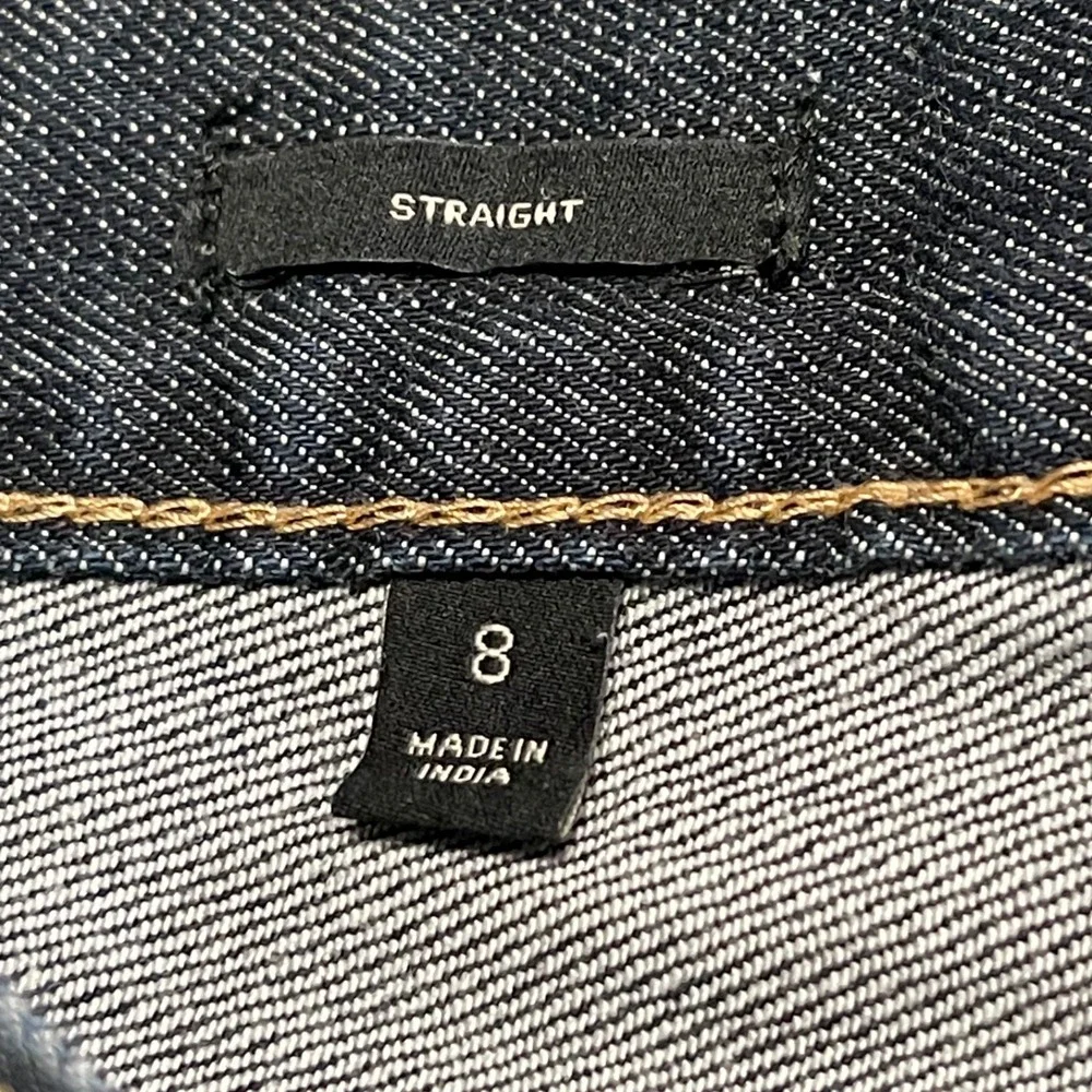 Talbots Women's Straight Leg Jeans Size 8 Dark Blue‎ High Rise Stretch Denim